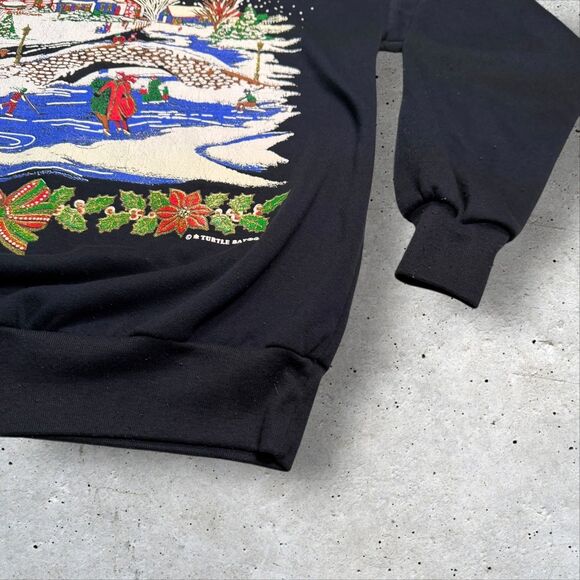 Vintage Turtle Bay Christmas Sweatshirt XL Winter Village Scene Made in USA - Picture 7 of 11